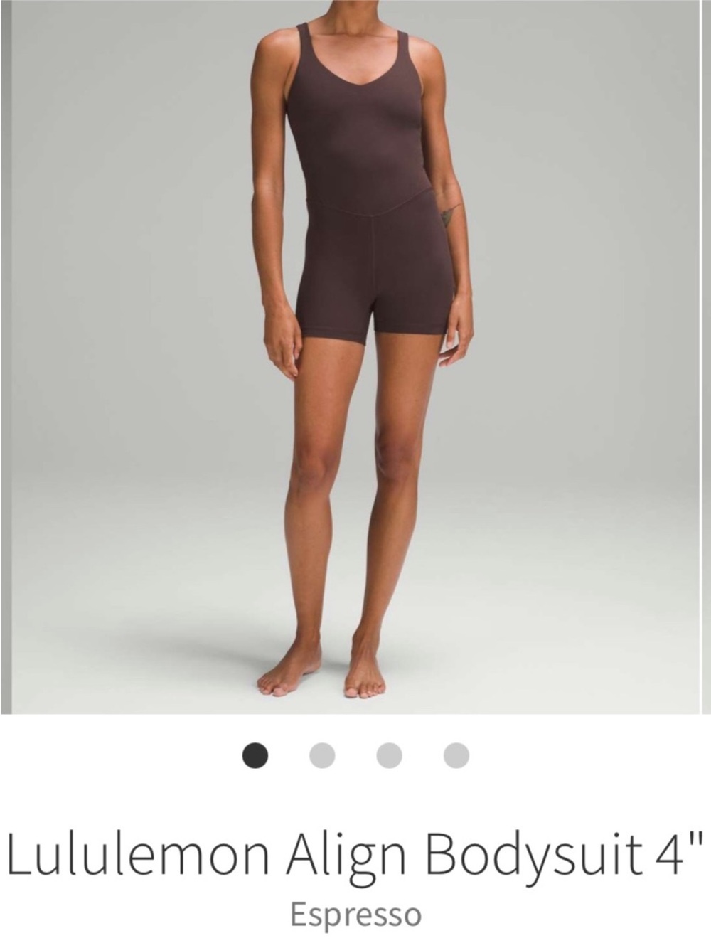 Lululemon Align Bodysuit 4" Espresso Sz 8